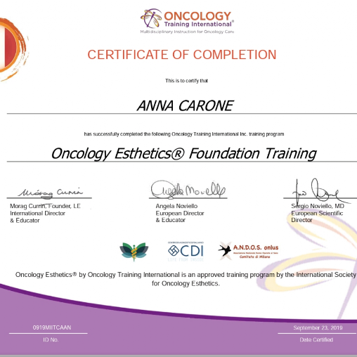 estetista oncologica Anna Carone estetista specializzata urgnano provincia BERGAMO